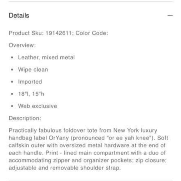 OrYany Foldover Tote Bag Leather Black Purse Satchel Crossbody Convertible - Picture 2 of 8